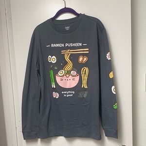 Pusheen the Cat Subscription Box Ramen Long Sleeve Shirt Size Medium